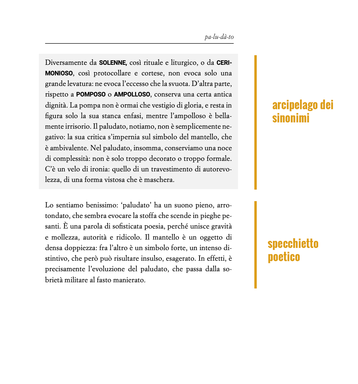 Una buona parola - struttura del libro